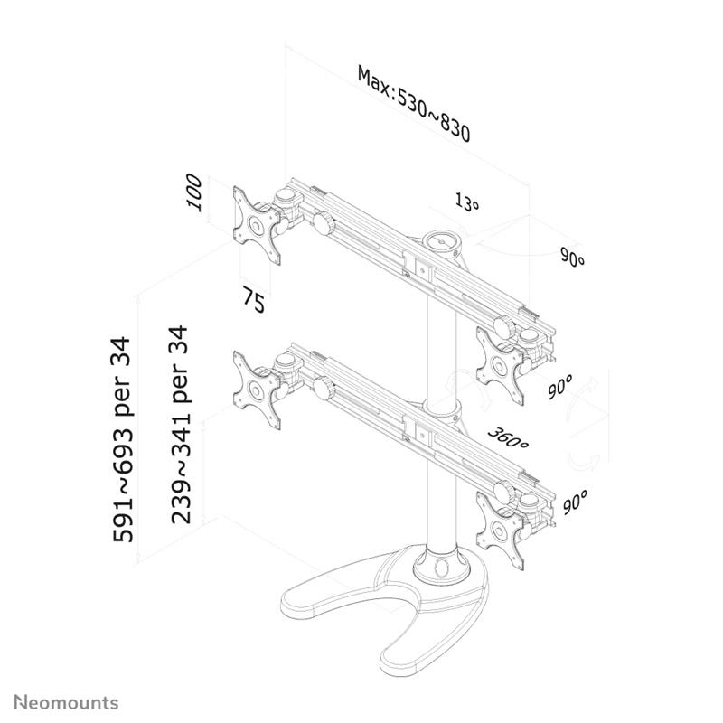 Neomounts monitor stand