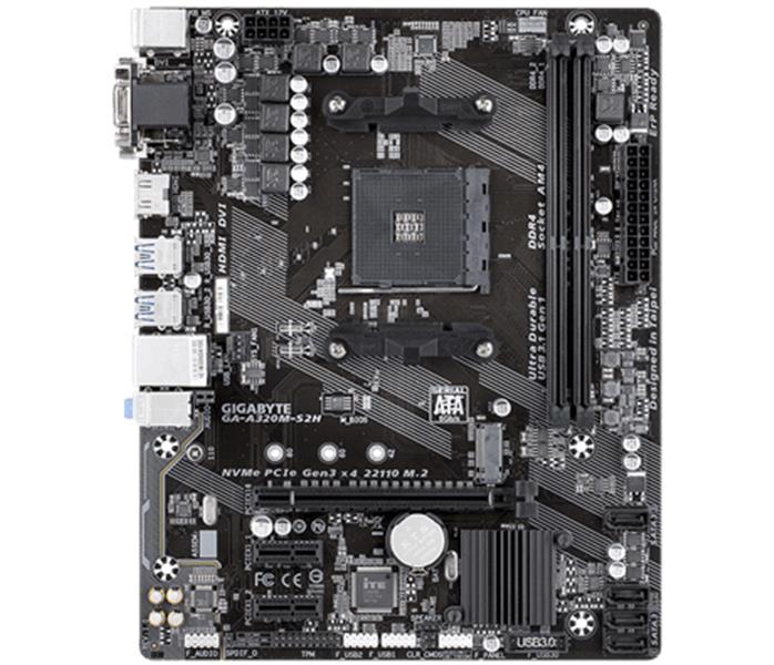 Gigabyte GA-A320M-S2H moederbord Socket AM4 Micro ATX AMD A320