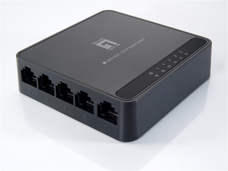 LevelOne GEU-0522 Gigabit Ethernet (10/100/1000) Zwart