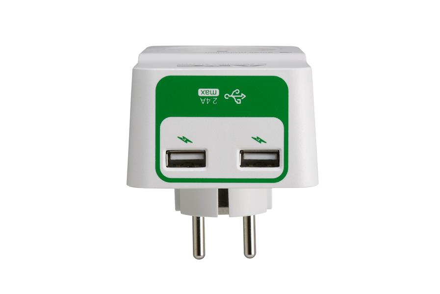 APC PM1WU2-GR Tussenstekker met overspanningsbeveiliging 3680W 1x stopcontact + 2x USB