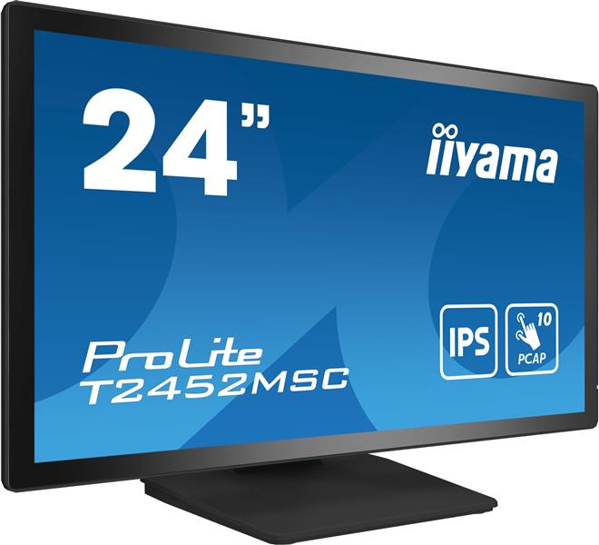 iiyama ProLite T2452MSC-B1 computer monitor 60,5 cm (23.8"") 1920 x 1080 Pixels Full HD LCD Touchscreen Multi-gebruiker Zwart