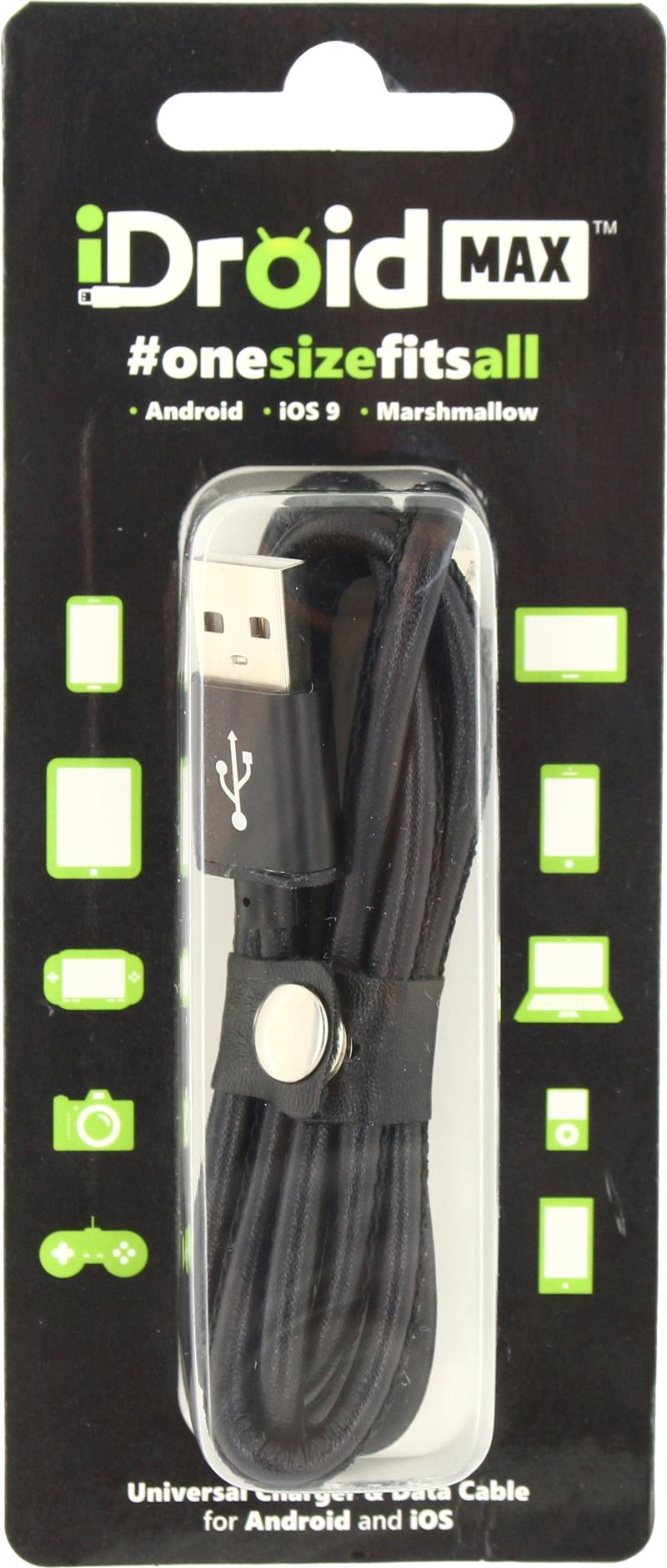 iDroid MAX Universal Charging and Data Cable Black