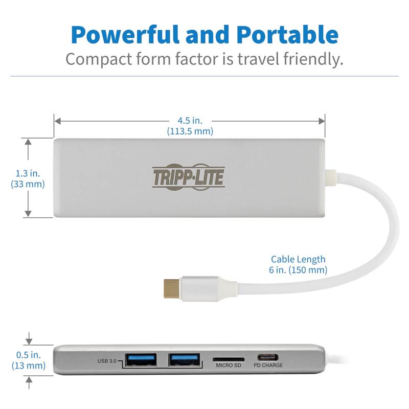 Tripp Lite U442-DOCK10-S interface hub USB 3.2 Gen 2 (3.1 Gen 2) Type-C 1000 Mbit/s Zilver