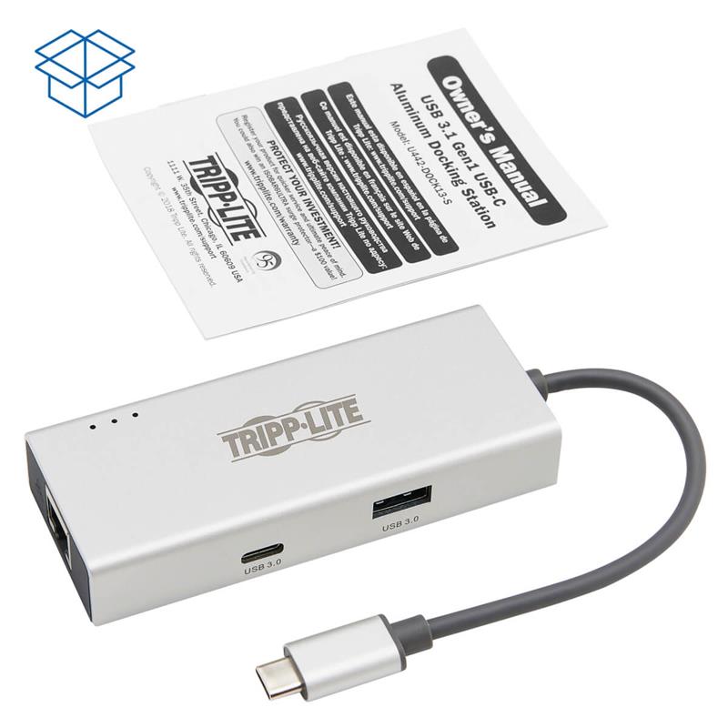 Tripp Lite U442-DOCK13-S interface hub USB 3.2 Gen 2 (3.1 Gen 2) Type-C 5000 Mbit/s Zilver