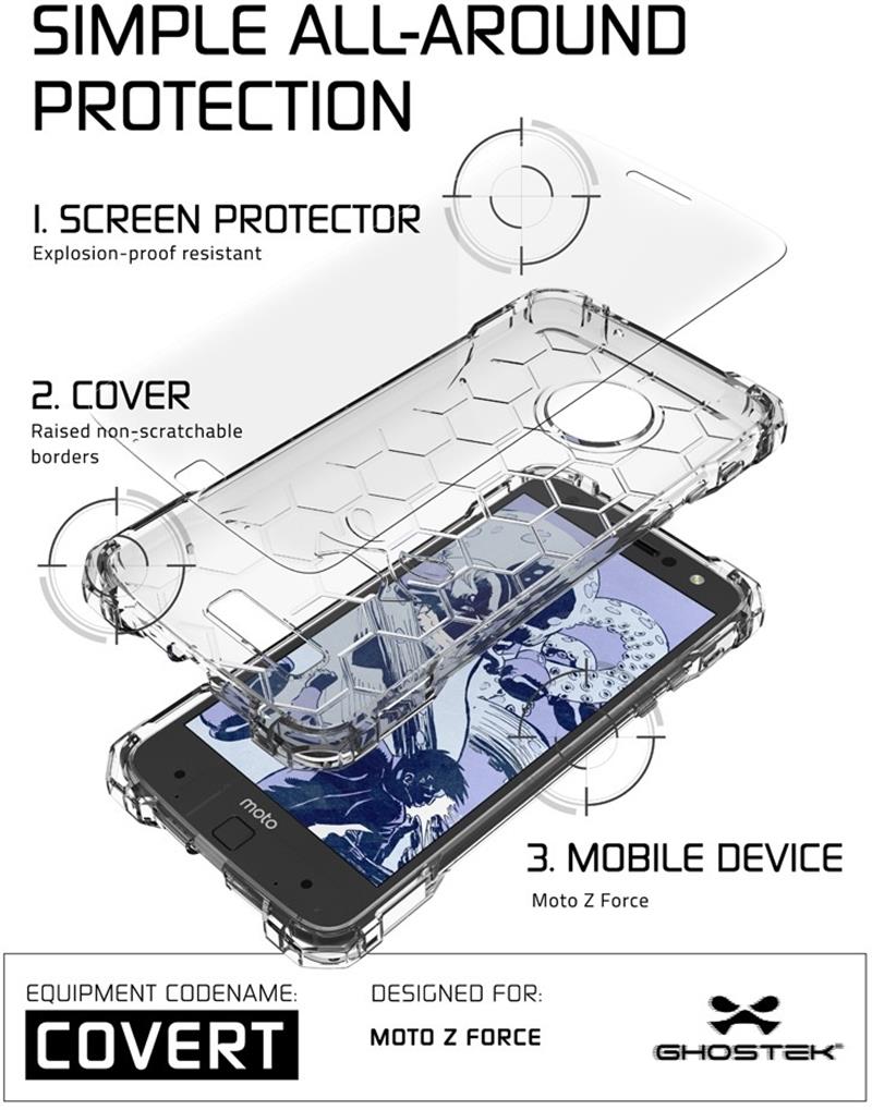 Ghostek Covert Protective Case Motorola Moto Z Clear