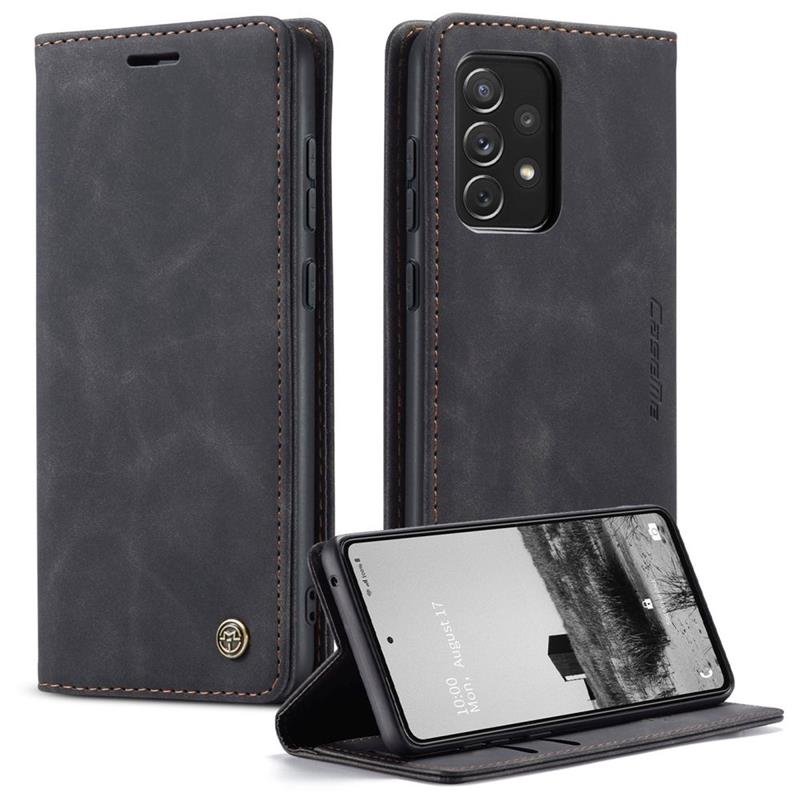 CASEME Samsung Galaxy A73 Retro Wallet Case - Black