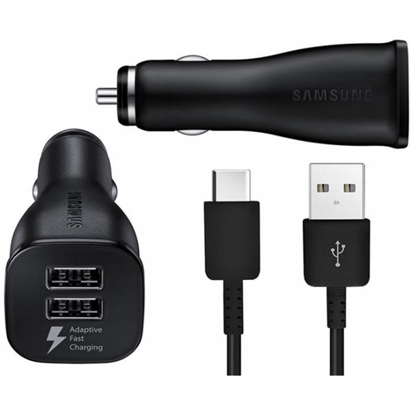 EP-LN920CBEGWW Samsung Adaptive Fast Charging Dual USB Car Charger USB-C Black Bulk