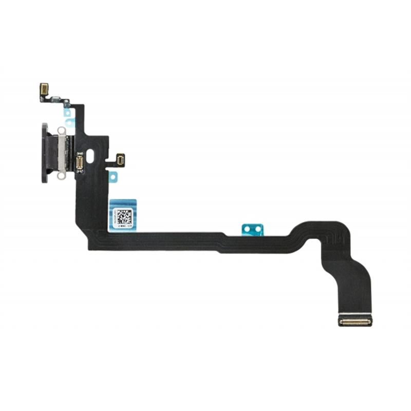 Replacement Charge Data Connector incl Flex Cable for Apple iPhone X Black OEM