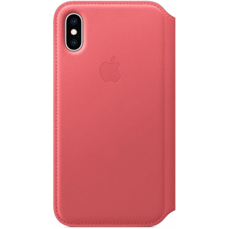  Apple Leather Folio Case iPhone Xs Peony Pink