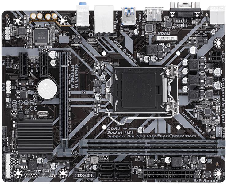 Gigabyte H310M H 2.0 (rev. 1.0) Intel® H310 LGA 1151 (Socket H4) micro ATX