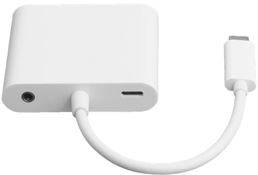  DELTACO USB-C HDMI VGA AV Adapter White