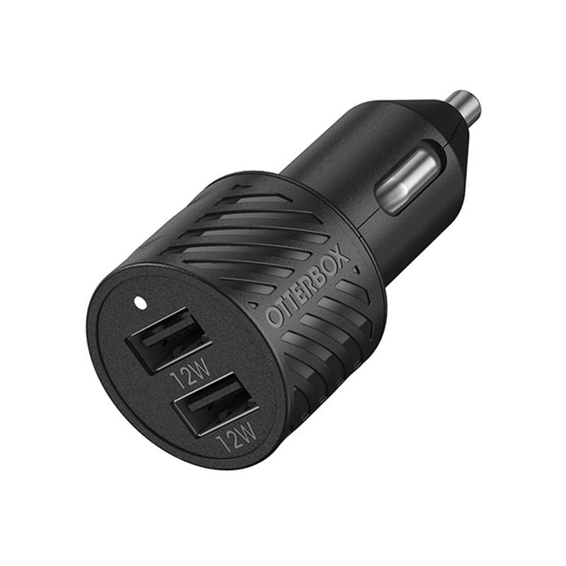 OtterBox Dual Port Premium Car Charger USB-A 24W Black