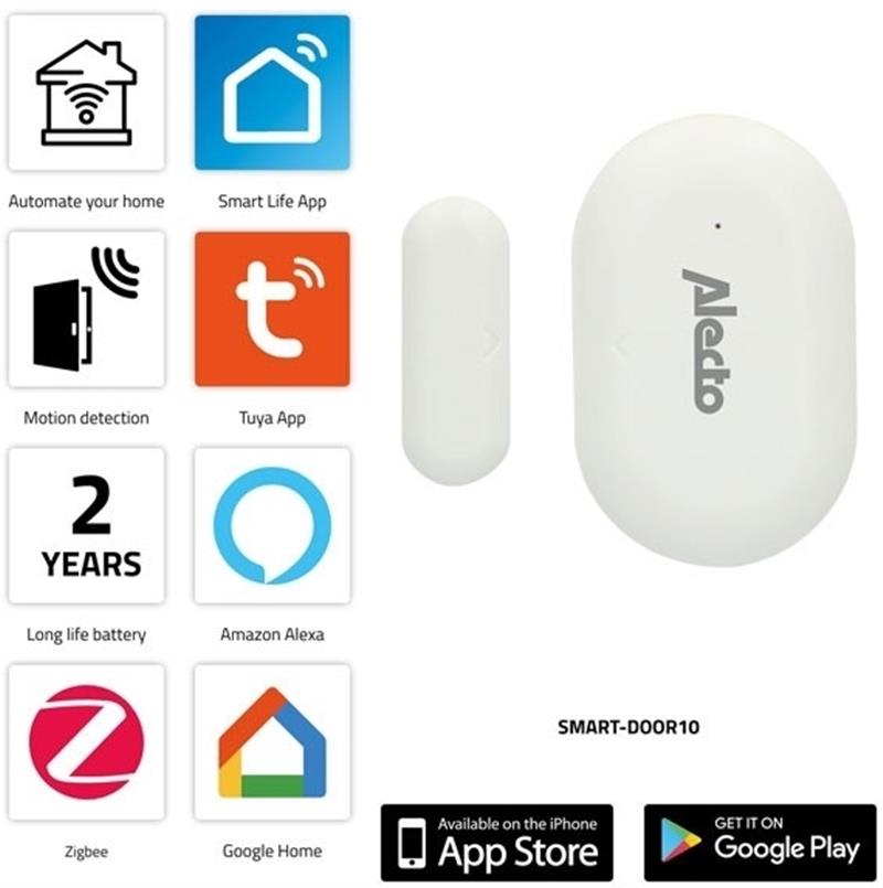 Alecto Smart Zigbee Window Door Sensor White