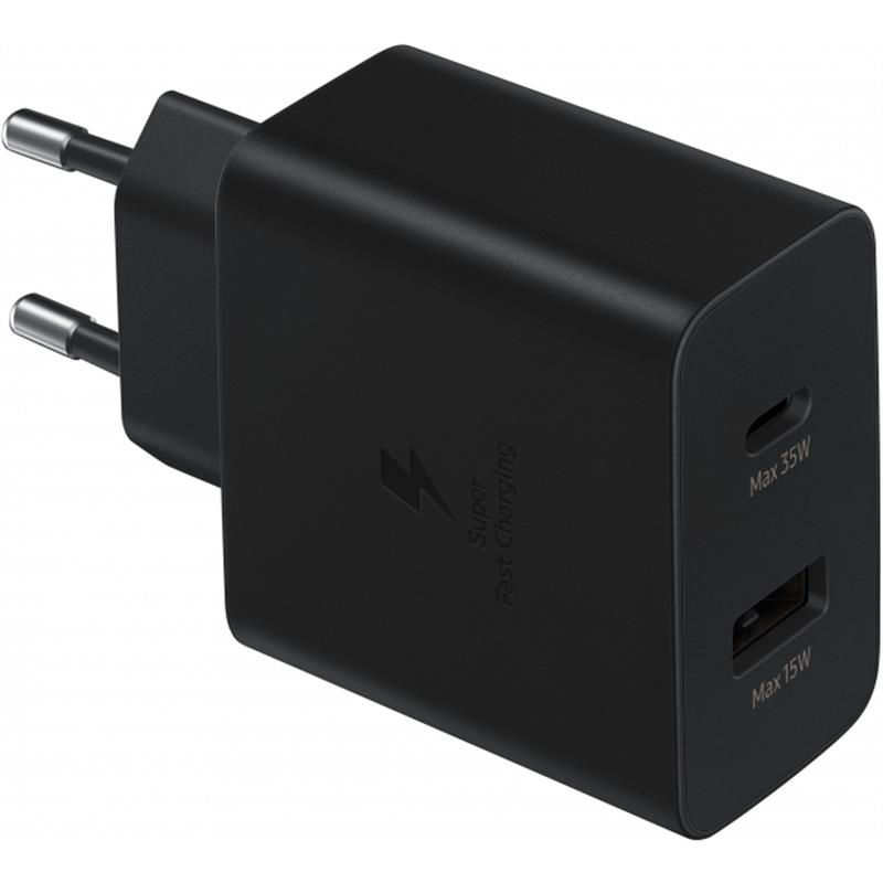  Samsung Super Fast Duo Travel Charger USB-C USB-A 35W Black