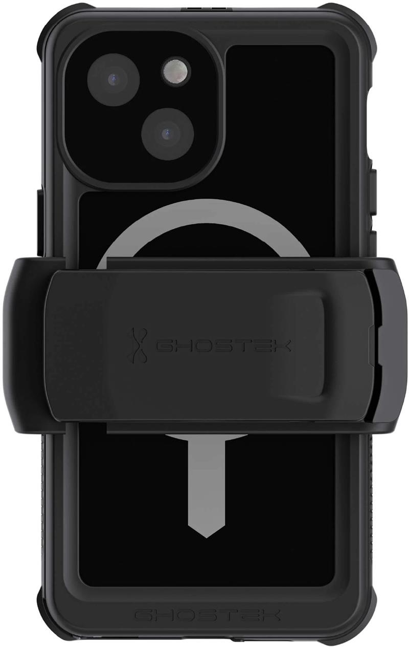 Ghostek Nautical 4 Waterproof MagSafe Case Belt Swivel Holster Apple iPhone 13 Mini Black