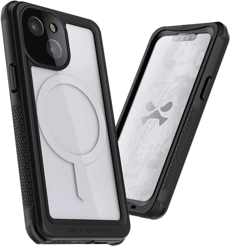 Ghostek Nautical 4 Waterproof MagSafe Case Belt Swivel Holster Apple iPhone 13 Mini Clear