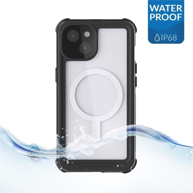 Ghostek Nautical 4 Waterproof MagSafe Case Belt Swivel Holster Apple iPhone 13 Clear