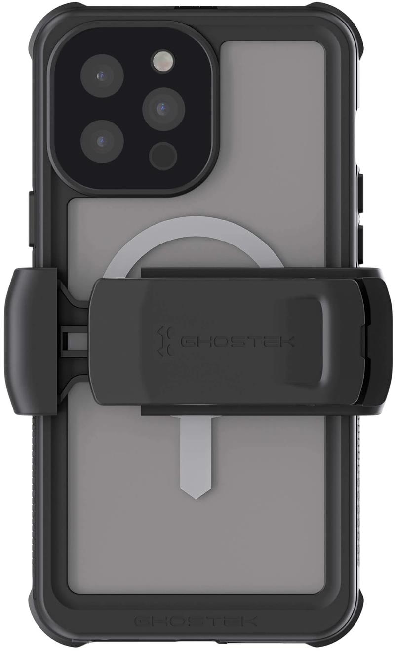 Ghostek Nautical 4 Waterproof MagSafe Case Belt Swivel Holster Apple iPhone 13 Pro Max Clear