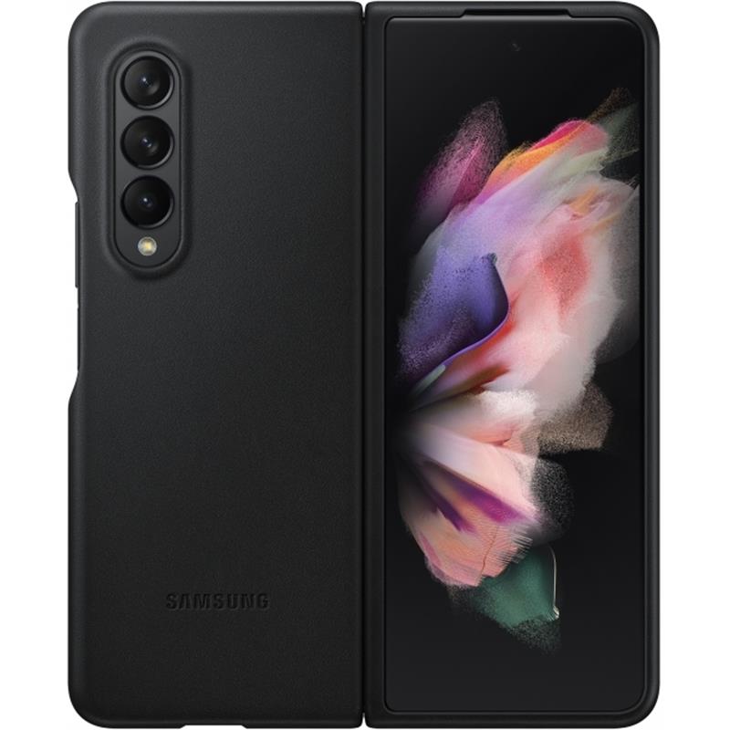  Samsung Leather Cover Galaxy Z Fold3 Black