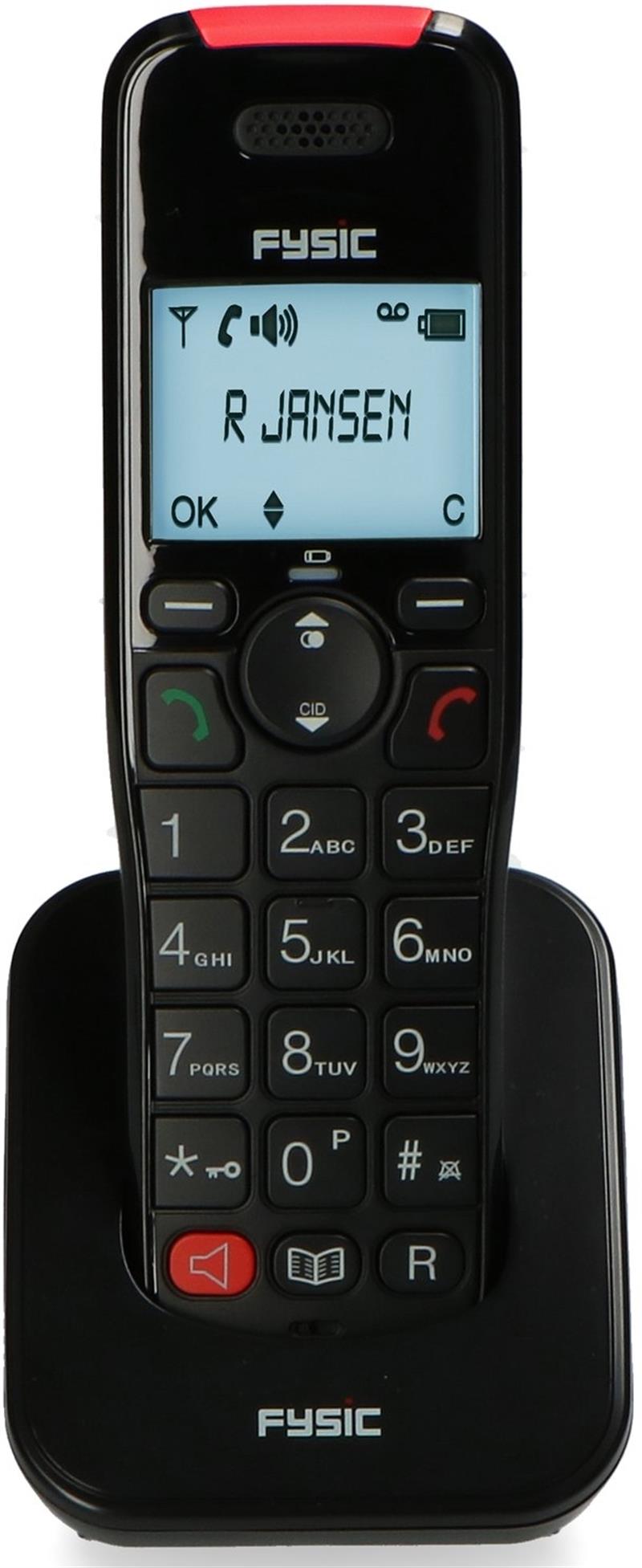  Fysic Big Button Bureautelefoon Antwoordapparaat DECT Black