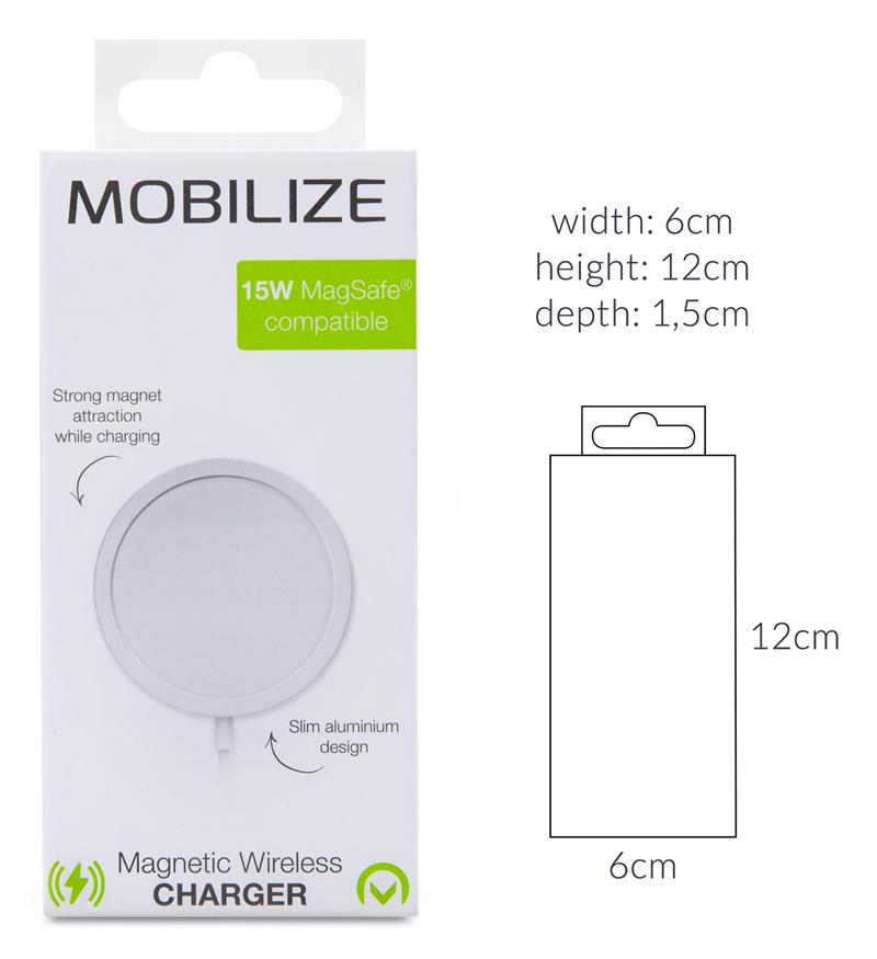 Mobilize Magnetic Wireless Charger Magsafe Compatible 15W White