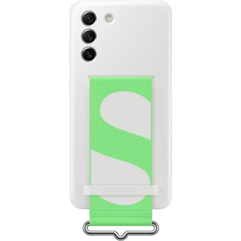  Samsung Silicone Cover with Strap Galaxy S21 FE 5G White