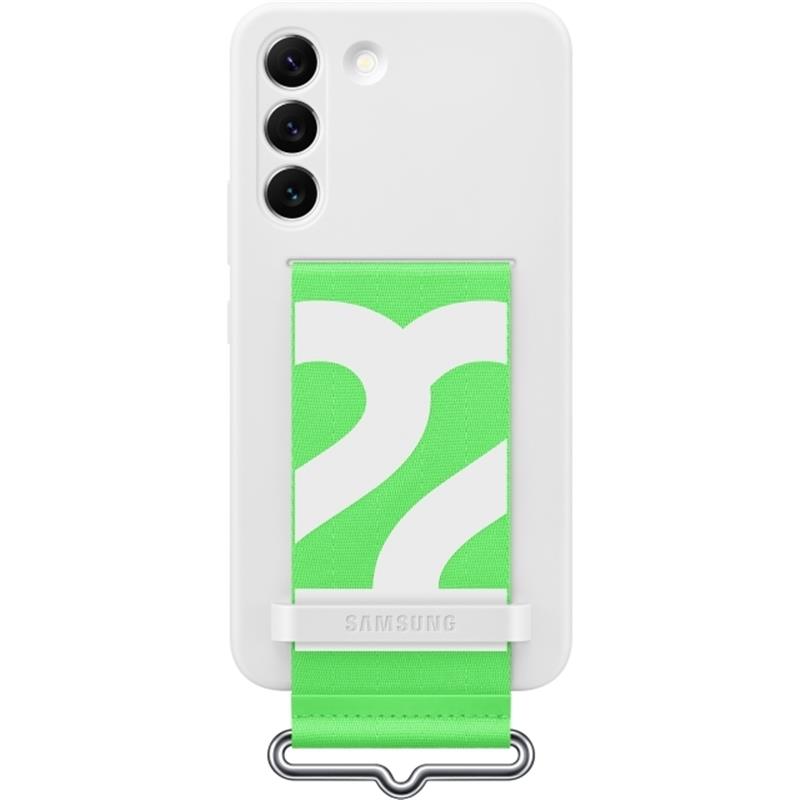  Samsung Silicone Cover with Strap Galaxy S22 5G White