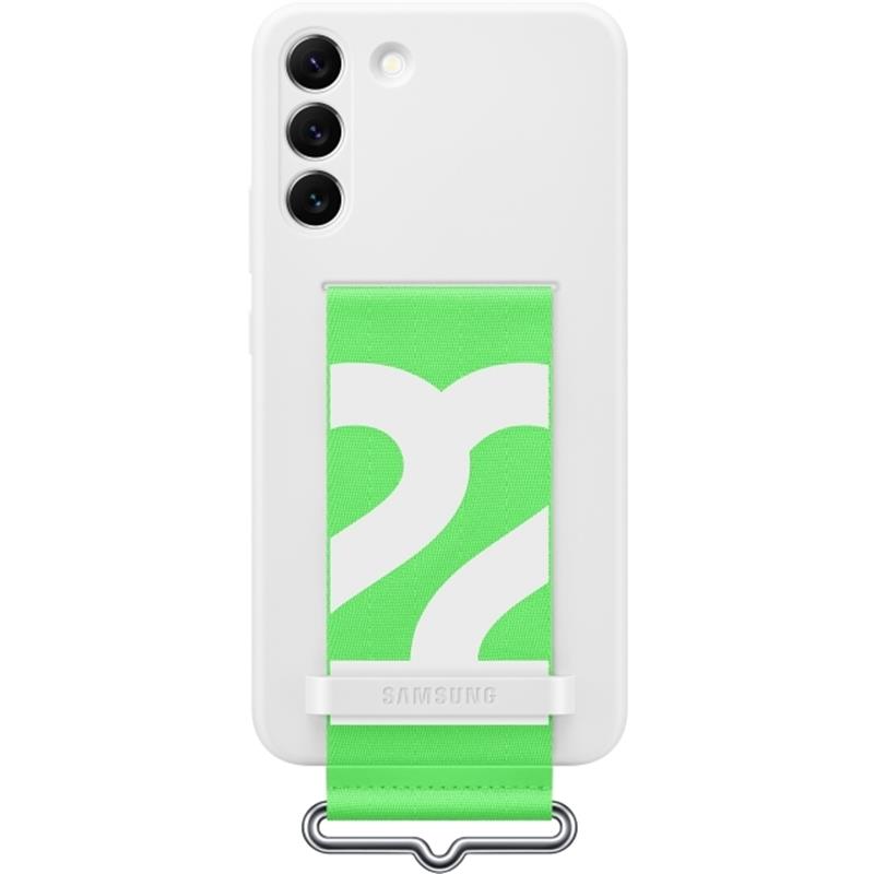  Samsung Silicone Cover with Strap Galaxy S22 5G White