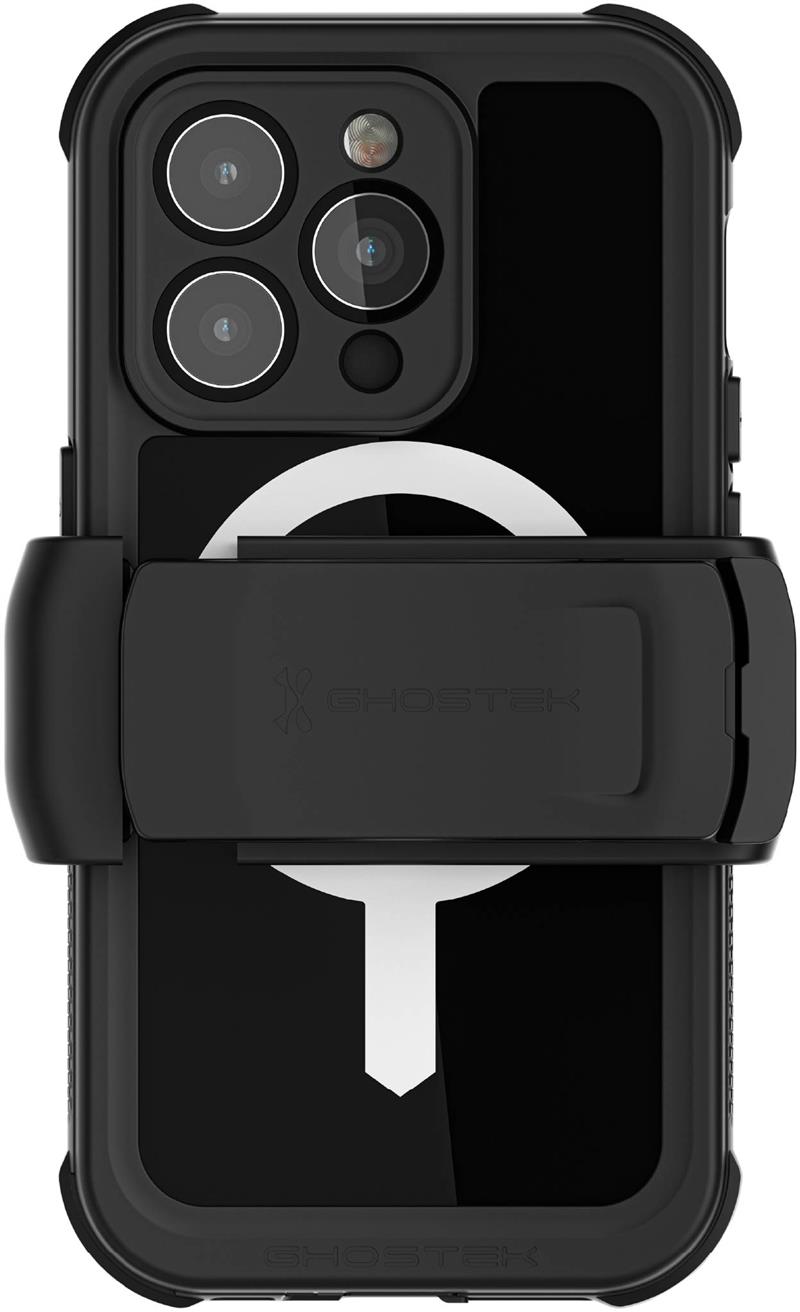 Ghostek Nautical Waterproof MagSafe Case Belt Swivel Holster Apple iPhone 14 Pro Black