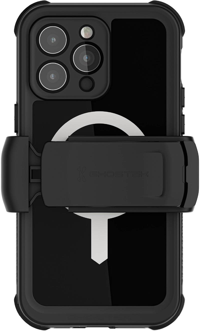 Ghostek Nautical Waterproof MagSafe Case Belt Swivel Holster Apple iPhone 14 Pro Max Black