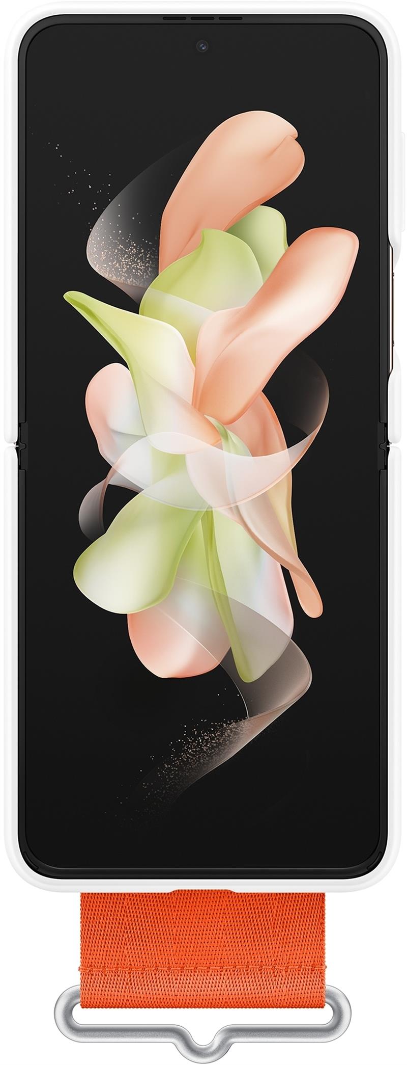  Samsung Silicone Cover with Strap Galaxy Z Flip4 White