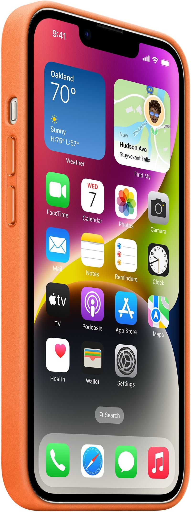 APPLE iPhone 14 Leather Case MgS Orange