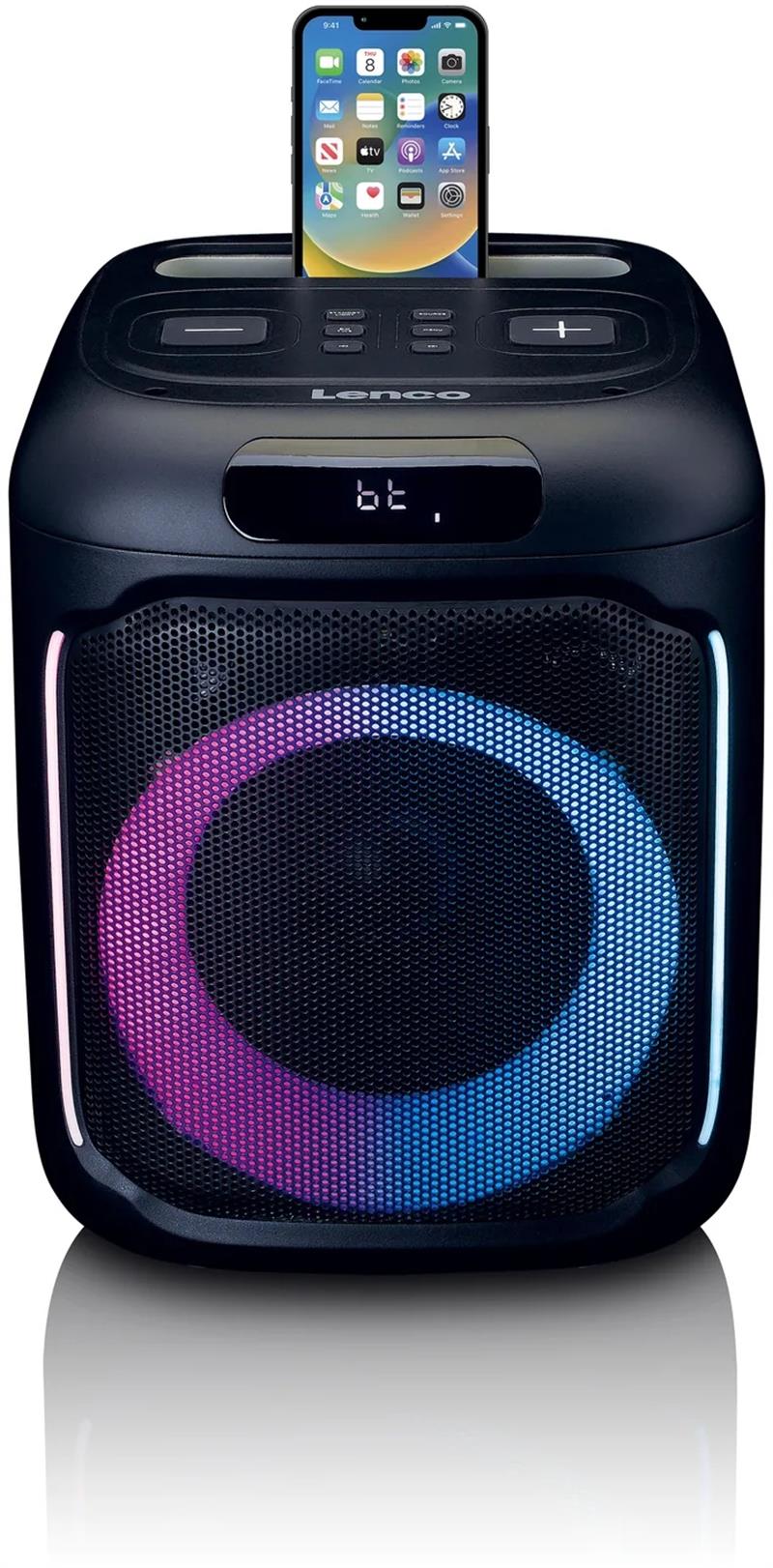  Lenco Bluetooth Party Speaker Remote Microphone Black