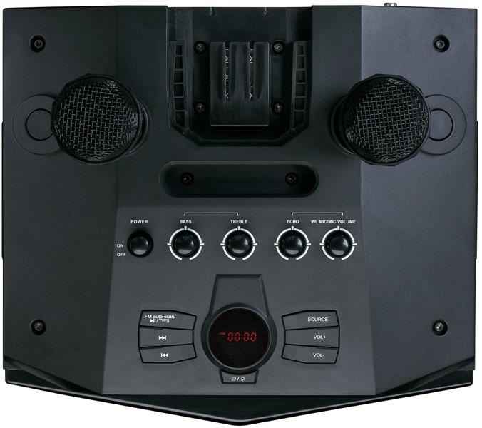  Lenco Bluetooth Party Speaker Remote 2 Microphones Black