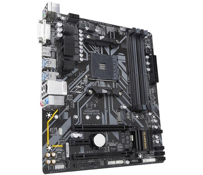 Gigabyte B450M DS3H moederbord Socket AM4 Micro ATX AMD B450