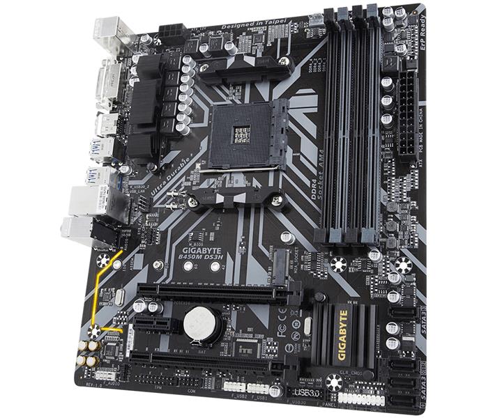 Gigabyte B450M DS3H moederbord Socket AM4 Micro ATX AMD B450