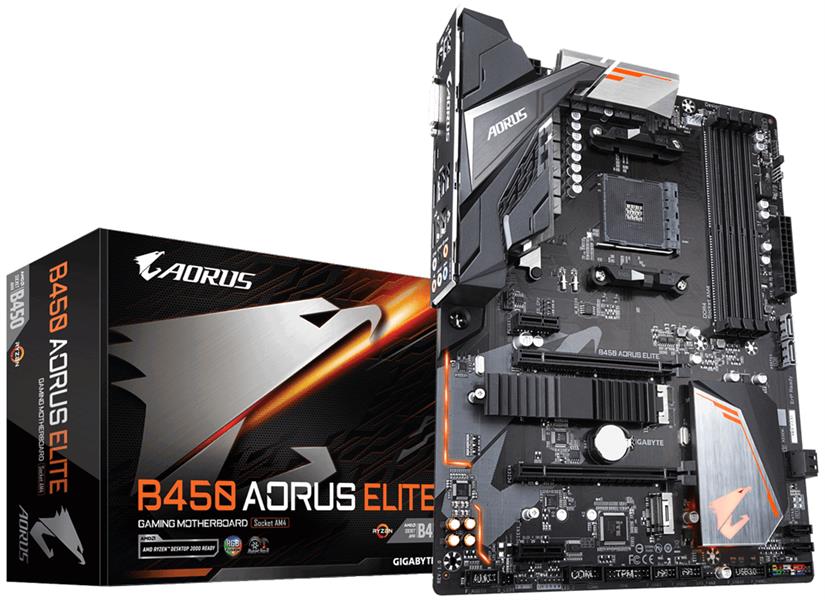 Gigabyte B450 AORUS ELITE moederbord Socket AM4 ATX AMD B450