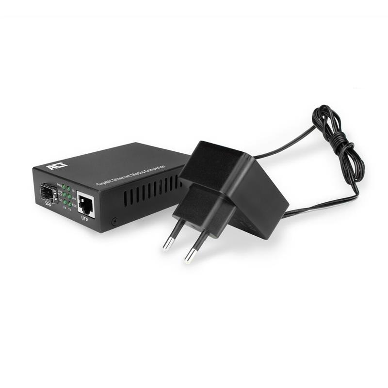 ACT AC4451 netwerk media converter 1000 Mbit/s Multimode, Single-mode Zwart