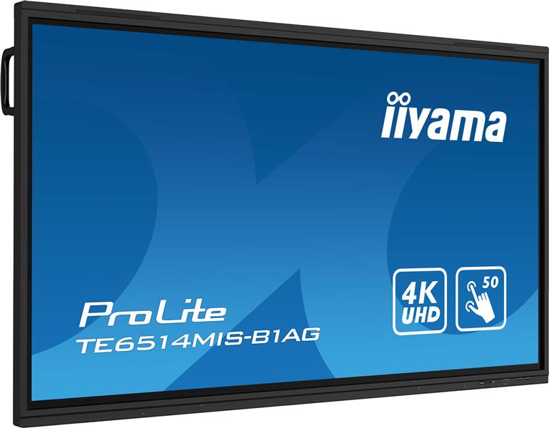 iiyama TE6514MIS-B1AG beeldkrant Interactief flatscreen 165,1 cm (65"") LCD Wifi 435 cd/m² 4K Ultra HD Zwart Touchscreen Type processor Android 24/7