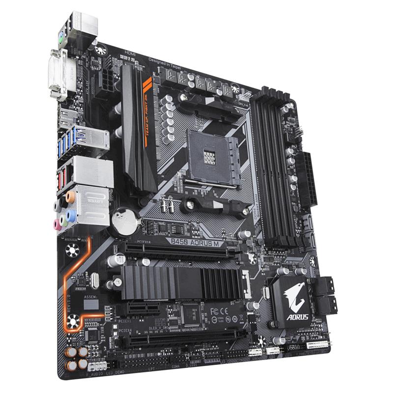 Gigabyte B450 AORUS M (rev. 1.0) moederbord Socket AM4 Micro ATX AMD B450