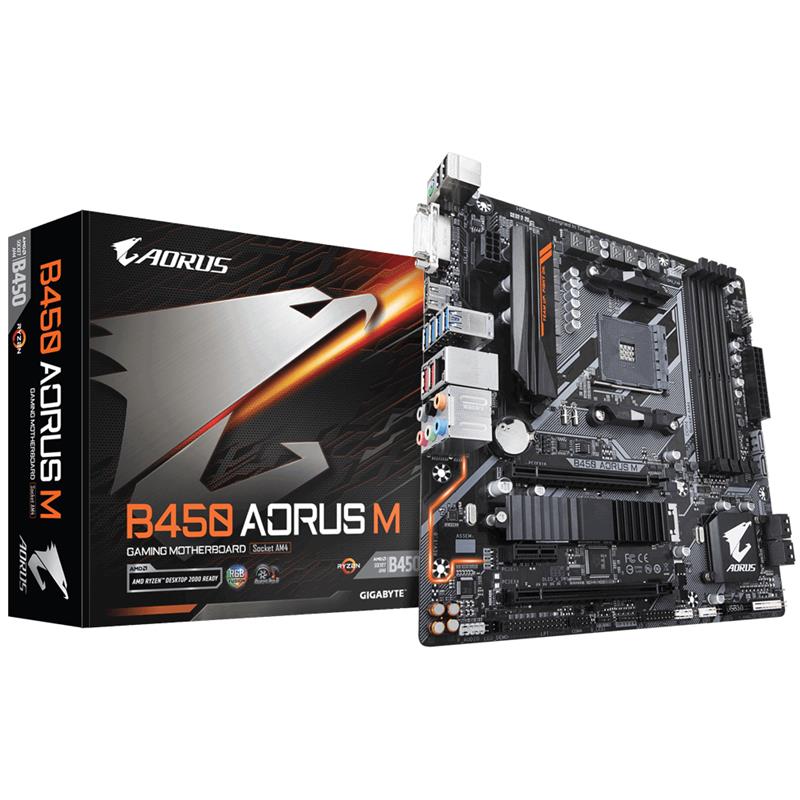 Gigabyte B450 AORUS M (rev. 1.0) moederbord Socket AM4 Micro ATX AMD B450