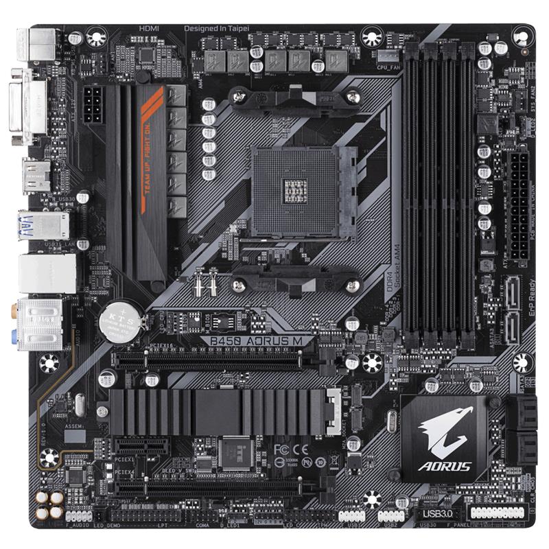 Gigabyte B450 AORUS M (rev. 1.0) moederbord Socket AM4 Micro ATX AMD B450