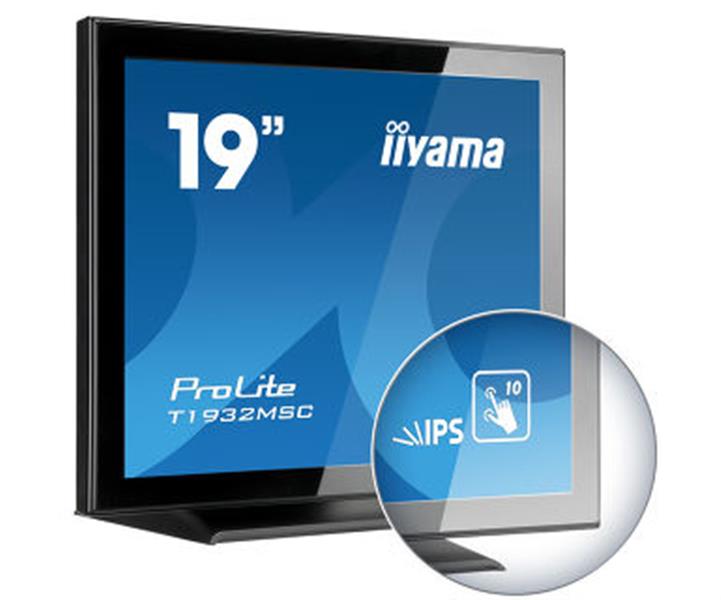 iiyama ProLite T1932MSC-B5X touch screen-monitor 48,3 cm (19"") 1280 x 1024 Pixels Zwart Multi-touch Tafelblad