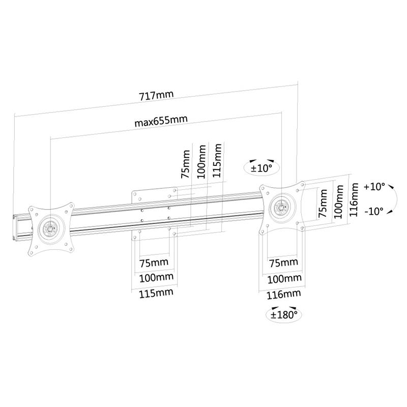 Neomounts dual crossbar