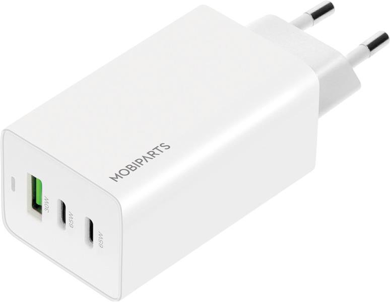 Mobiparts GaN Wall Charger USB-Cx2/USB-A PD 3.0/QC 65W White