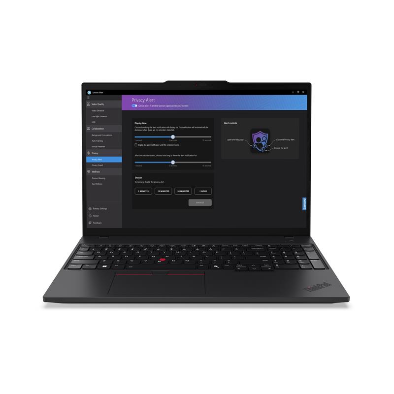 Lenovo ThinkPad T16 Intel Core Ultra 7 155U Laptop 40,6 cm (16"") WUXGA 16 GB DDR5-SDRAM 512 GB SSD Wi-Fi 6E (802.11ax) Windows 11 Pro Zwart