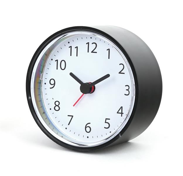 Platinet simpele klok grote nummers inclusief batterij plastic 9cm diameter zwart