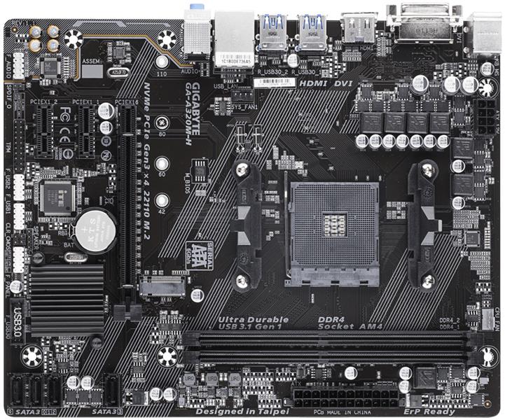 Gigabyte GA-A320M-H moederbord Socket AM4 Micro ATX AMD A320