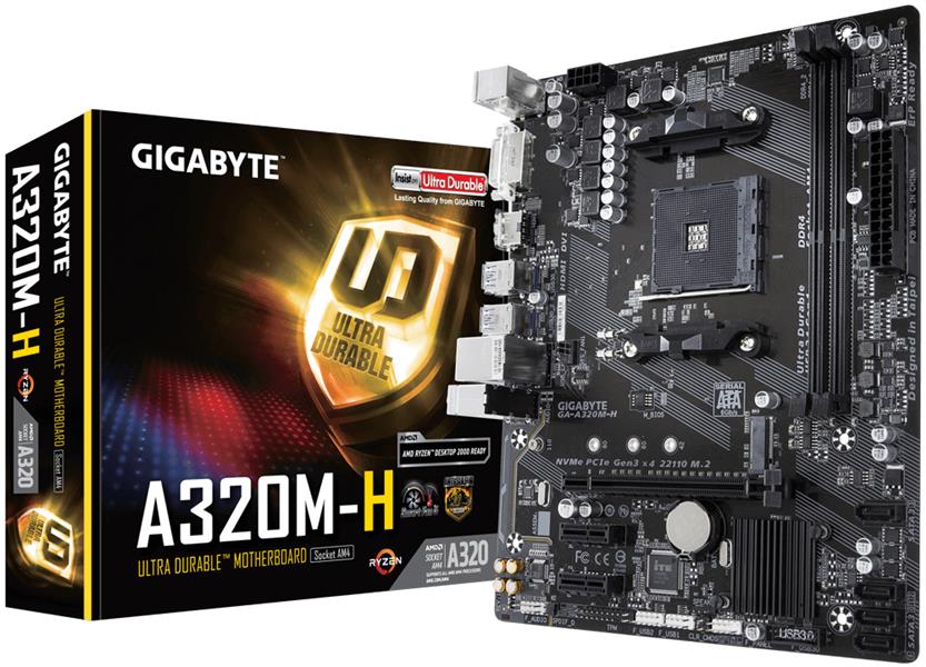 Gigabyte GA-A320M-H moederbord Socket AM4 Micro ATX AMD A320