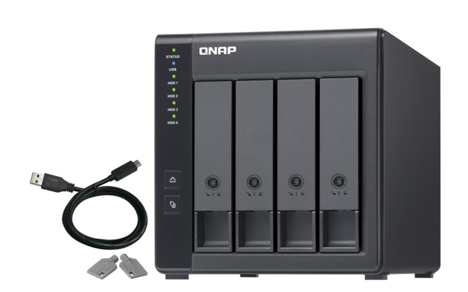 QNAP TR-004 behuizing voor opslagstations 2.5/3.5"" HDD-/SSD-behuizing Zwart